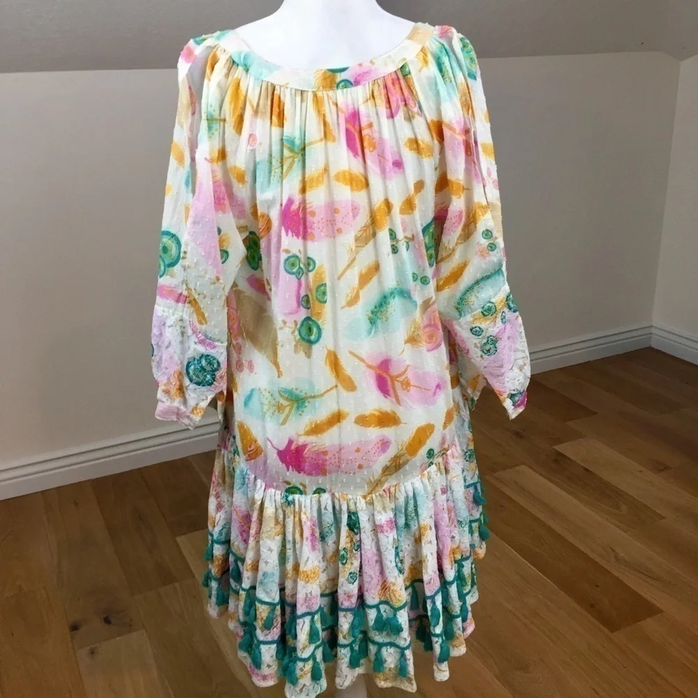 Vintage Y2K Bohemian Drop Waist Cotton Midi Dress - Picture 12 of 16